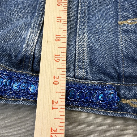 Ramona Hand Painted Embellished Denim Jean Jacket Womens Butterfly Hummingbird M - Picture 11 of 14